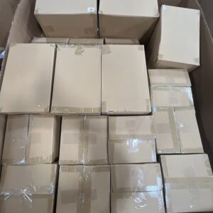 Pallet of new, large name-brand white floral vases for wholesale white vases