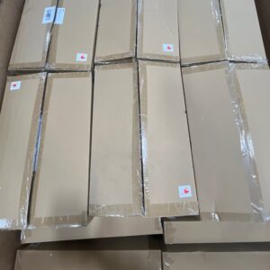 A visually appealing stack of large white table top platters, perfect for wholesale table platters liquidation.