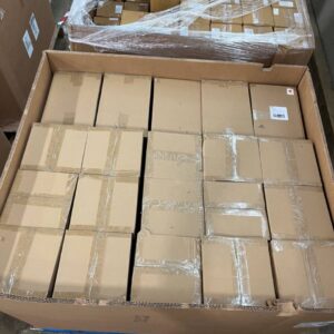 Pallet of new, name-brand large white floral vases, 85% off retail