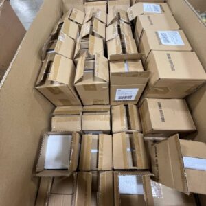 Pallet of new name-brand orange wholesale bistro cups, 92% off retail.