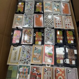 Assorted new name-brand iPhone cases from a phone cases liquidation pallet