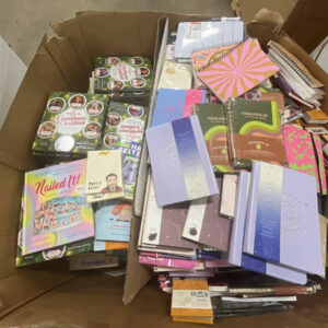 Vibrant assortment of new name-brand books on a wholesale book pallets