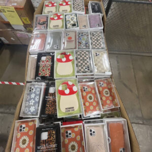 A diverse lot of new, name-brand iPhone cases from our iPhone cases liquidation pallet.