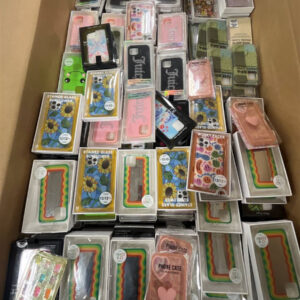 Assorted new name-brand wholesale iPhone cases in various colors and styles