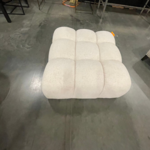 Luxurious Mitchell Gold Bob Williams Roscoe Ottoman, elegant design, premium upholstery for resale.