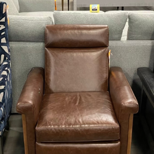 Luxurious Mitchell Gold + Bob Williams Arlen Leather Recliner in rich, dark leather