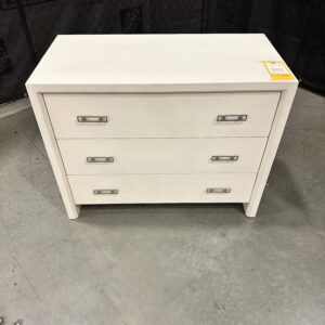 Elegant Mitchell Gold Bob Williams dresser with three drawers, perfect for luxury storage.