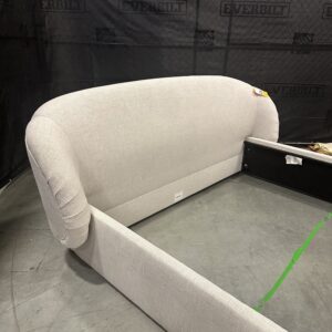 Luxurious Mitchell Gold Bob Williams headboard in textured flax fabric, 42 inches high.