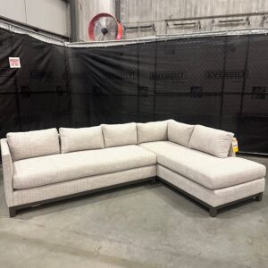 Luxurious Mitchell Gold + Bob Williams bench in performance strie weave fabric