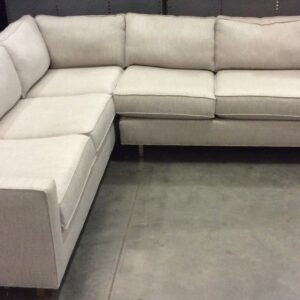 Luxurious Mitchell Gold + Bob Williams bench sofa, 2-piece set, in a modern living room setting.