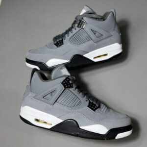 A stack of brand new wholesale AJ4 Cool Grey sneaker pallets, ready for shipment.