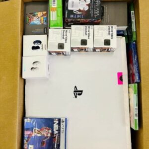 Exciting Amazon Electronics Mystery Box pallet with 20 boxes filled with various tech gadgets.