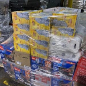 Large stack of HD GM Automotive Truckloads pallets filled with auto parts and accessories