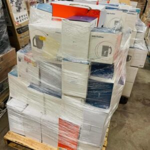 Two large pallets of unmanifested overstock loads, ready for wholesale distribution