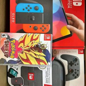 A vibrant assortment of electronics spilling from a Target mystery box, including consoles, iPads, and headphones, all in excellent condition.